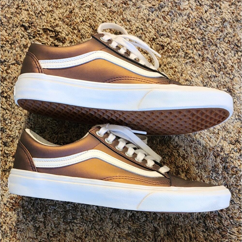VANS Old Skool Iridescent Pewter Purple Bronze Skate Shoes W9.5/M8 - Picture 3 of 8